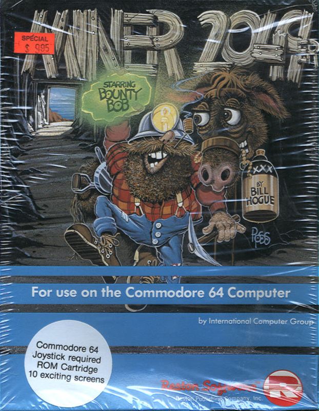 Miner 2049er box art for Commodore 64